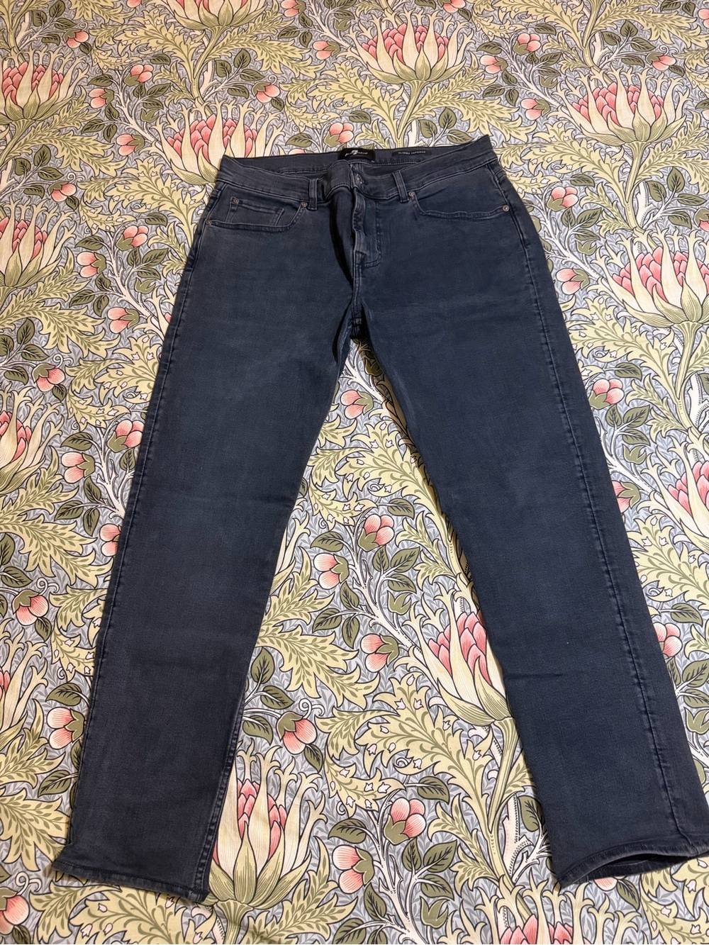 7 For All Mankind Men's Slim Straight Jeans in Dark Gray Size 34/30.Strech.